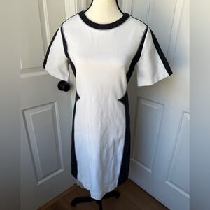 J. Crew Ponte Jersey Dress Small Black and White